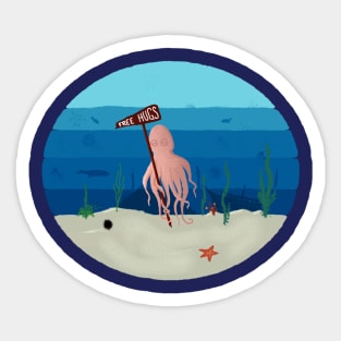 Free Hugs Under The Sea Sticker